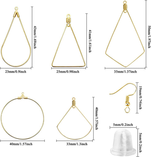 280PCS Beading Hoop Earrings for Jewelry Making Beading Earring Findings Beading Earring Component Accessories 100PCS Beading Earring Hooks Silico...