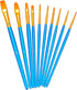 BOSOBO Paint Brush Set, 10pcs Round Pointed Tip Nylon Hair Artist Detail Paintbrushes, Professional Fine Acrylic Oil Watercolor Brushes for Face N...