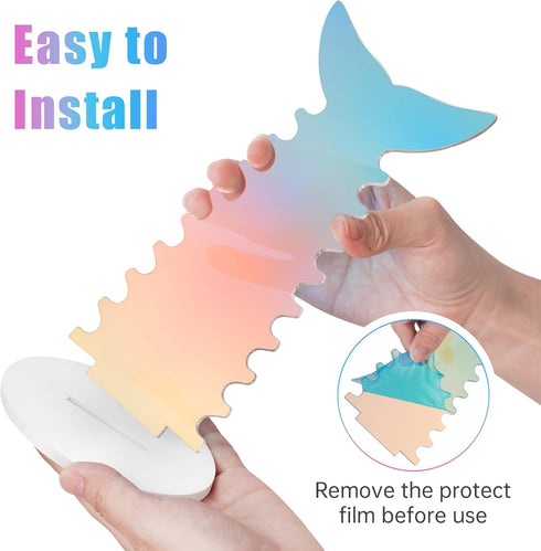 NiHome 2 Pack Iridescent Acrylic Mermaid Tail Scrunchie Holder, Scrunchie Holder Stand, Scrunchie Organizer for Headbands, Hair Ties and Bracelets...