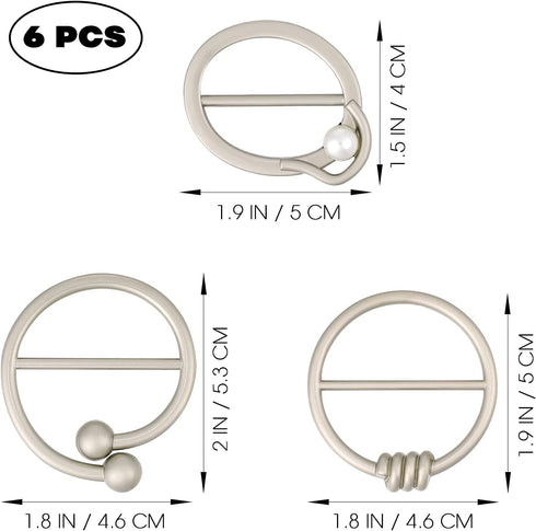 BESTOYARD 6Pcs 80s Party Tee Shirt Clips T Shirt Scarf Clip Ring Buckles Waistband Neckerchief Clip Rings for Clothing Embellish...