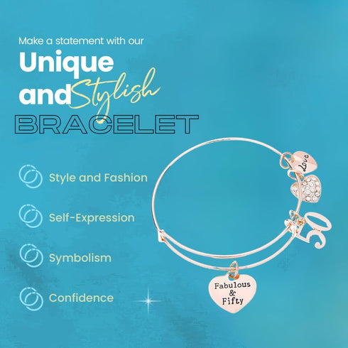 Infinity Collection 50th Birthday Bracelet, 50th Birthday Gifts for Women, 50th Birthday Gift Ideas...