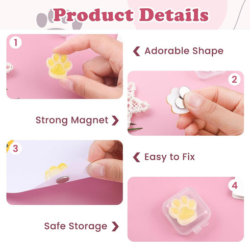TXIN 8 Pcs Diamond Art Painting Magnet Cover Minder, Paw Shape Diamond Picture Magnetic Holder Locator, Cross Stitch Diamond Picture Fixator with ...