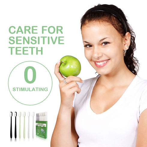 EasyHonor Extra Toothbrush for Sensitive Gums, Micro Fur Manual Toothbrush with 20000 Soft Floss Bristle for Pregnant Women, Elderly, Braces and G...