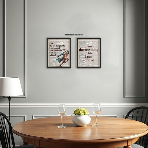 Posterizer 2 pcs-Dictionary Art-Plays and Musicals-Retro Art-Quotes-Gift for Music Fans-Decor for Home & Office- unframed wall art...