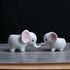 Ogrmar 2PCS Elephant Plant Window Boxes Cute Elephant Flower Pot/Modern White Ceramic Succulent Planter Pots/Tiny Flower Plant Containers Animal D...