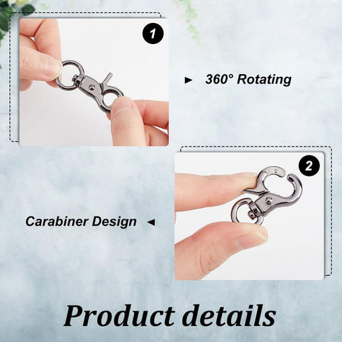 PH PandaHall 16 Pcs 2 Sizes Metal Lobster Claw Clasps 1.2"/1.3" Swivel Lanyards Trigger Snap Hooks Strap for Keychain Key Rings Bags Pendants Pet ...