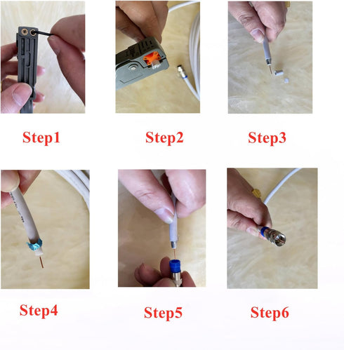 Coax Cable Crimper Tool Kit, rg6 rg59 Coaxial Compression Tool, Wire Stripper, 10pcs RG6 F Connectors...
