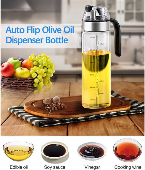 olive oil and vinegar bottle glass disp,Wide Opening for Easy Refill and Cleaning, Liquid spice dispenser, BPA Free Pouring Spouts, 18 Oz...