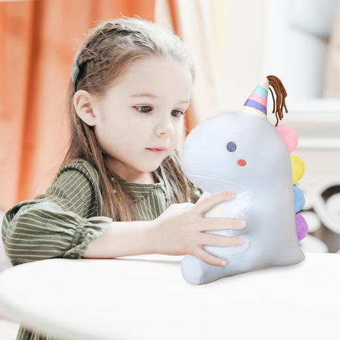Dinosaur Stuffed Animal Plush Toys, Cute Dinosaurs with Unicorns Plush Toy Dolls, Soft Dino Plushies for Kids Plush Doll Gifts for Boys Girls (Blu...