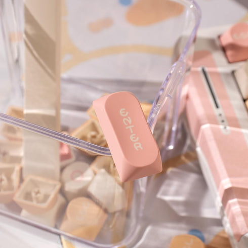 Cute Keycaps, Moa Profile Keycaps 75 Percent,PBT Double Shot Keycaps Set, Pink Round 130 Keys for Mechanical Keyboard 61/64/75/84/87/104/108 Layou...