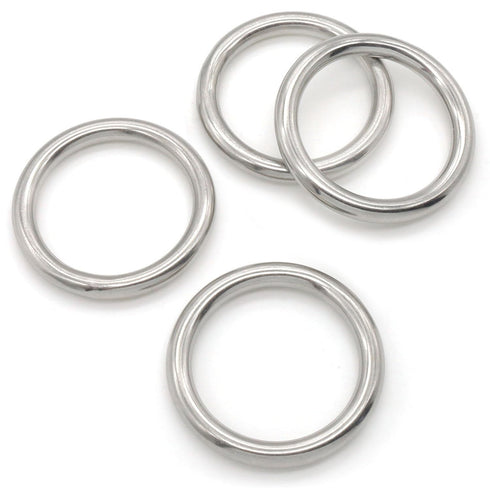 Heavy Duty Stainless Steel Metal O-Ring Welded Metal Round Rings for Camping Belt, Luggage Hardware Accessories (4, 8 x 50mm ID)...