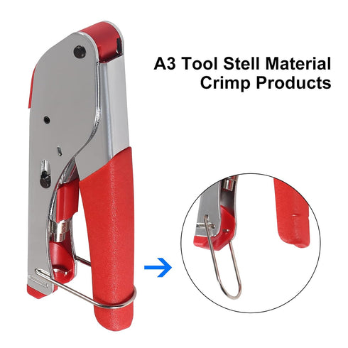 DIANN Coax Cable Crimper Coaxial Compression Tool Kit Wire Stripper with 10pcs F RG6 RG59 Connectors...