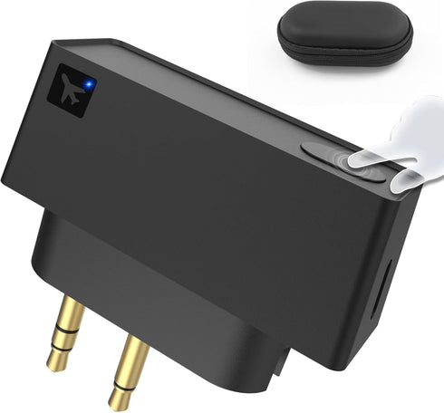 Airplane Bluetooth Audio Adapter for Wireless Headphones and Any 3.5mm Aux Jack on Airplane, Bluetooth 5.3 Transmitter Receiver Fits for TV, iPad,...