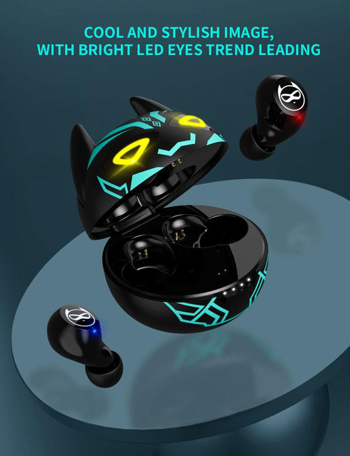 Boys Girls Bluetooth Earbuds Wireless Kids Cartoon Headphones Stereo 35 Hours Playtime IPX5 Waterproof Learning Sports Fitness Travel Waterproof E...