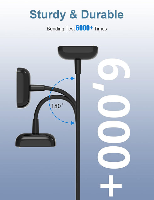 Bicmice Charger Cable for Fitbit Charge 5 Luxe Fitness & Health Tracker 1M Replacement Fitbit Charge 5 Luxe Charging Cable Cord with Restart Butto...