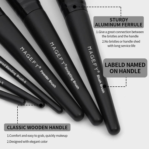 MAGEFY Makeup Brush Set, 22 Pcs Premium Synthetic Makeup Brushes Foundation Eyeshadow Brush Powder Blush Concealers Brush Set Travel Makeup Brushe...