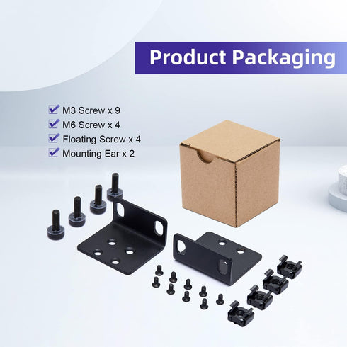19" Rack Mount Kit for 17.3 inch Wide Switches, Compatible with Select Buffalo Tech, Dell, Cisco, D-Link, NETGEAR, Linksys and TRENDnet Products...