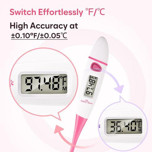 Easy@Home Basal Body Thermometer: BBT for Fertility Prediction with Memory Recall - Accurate Digital Basal Thermometer for Temperature Monitoring ...