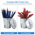 Mini Desktop Trash Can with Lid Tiny Garbage Can Metal Rubbish Bin for Home Office Countertop...