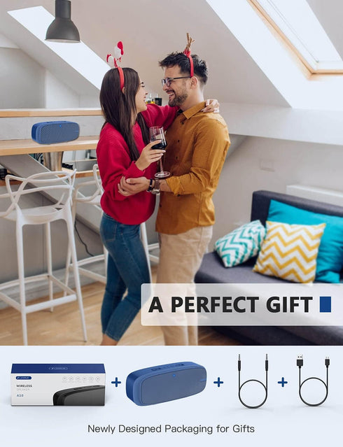 LENRUE Bluetooth Speaker, Wireless Portable Speaker with Loud Stereo Sound, Rich Bass, 12-Hour Playtime, Built-in Mic. Perfect for iPhone, Samsung...