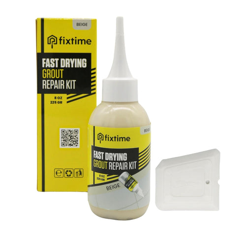 Tile Grout Repair Kit, Beige Grout Filler Tube 8 oz, Grout Repair Renews, Fast Drying Repait Kit, Grout Sealer for Floor Tile - Spatula Included (...