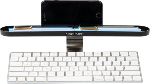 Mind Reader Over Keyboard Shelf, Desktop Organizer, Phone Holder, Storage, Phone Holder, Office, 13" L x 2" W x 3.5" H, Black...