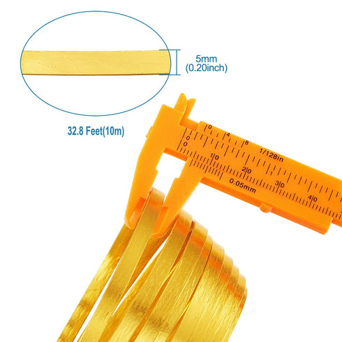 Fashewelry 32.8Ft 5mm Aluminum Flat Wire Gold Bendable Metal Craft Wire Strip for Bezel Sculpting Armature Jewelry Making Gem Metal Wrap...