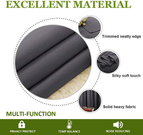 NICETOWN Blackout Curtain Blind for Bedroom Thermal Insulated Grommet Blackout Room Darkening Drape/Drapery (Single Panel, W42 x L63 inches, Grey/...