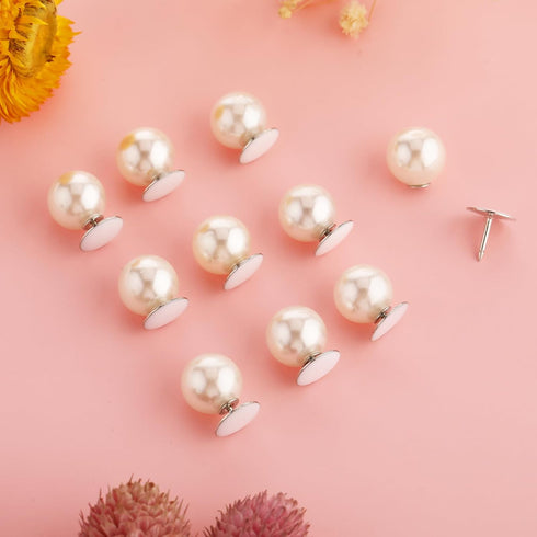 10 Sets Pearl Buttons No Sew Easy Brooch Button Removable Reusable for Shirt Coat Dress Crafts Clothes Buttons...