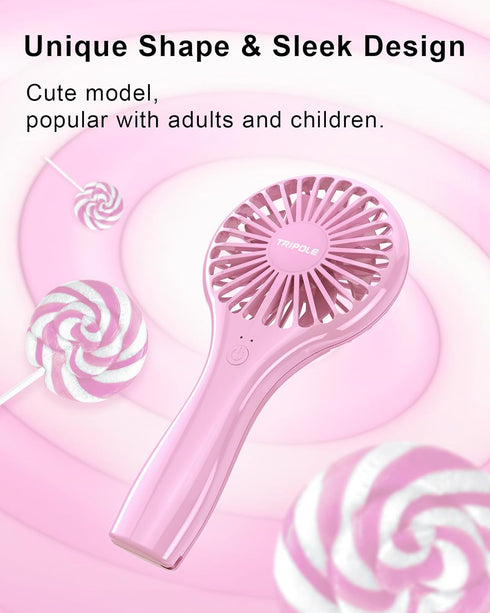 TriPole Handheld Mini Fan Battery Operated Small Personal Portable Fan Speed Adjustable USB Rechargeable Fans for Kids Girls Women Men Home Office...