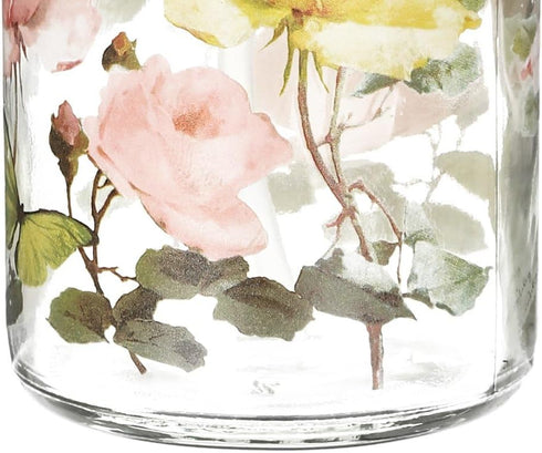 Glass Soap Pump Dispenser Floral and Butterfly 17 Ounce by A Ting...