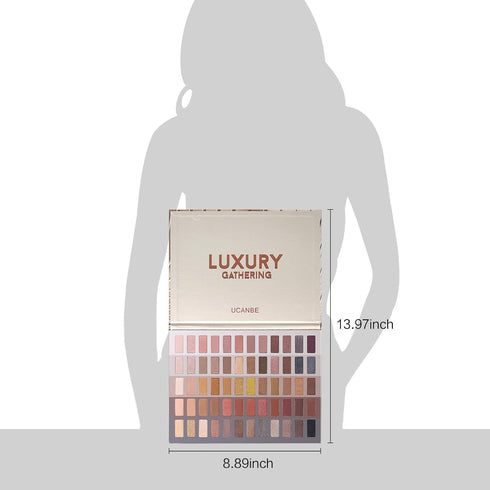 UCANBE 60 Colors Naked Eyeshadow Palette + Makeup Brush Set, All in One Nude Neutral Smokey Makeup Pallet with Brushes, Pigmented Warm Matte Shimm...