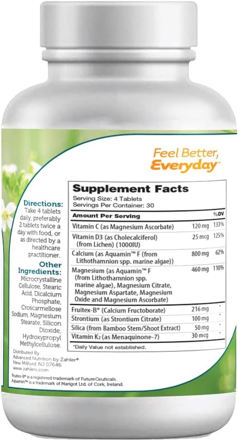 Zahler Bonefactor, Bone Strength Supplement containing Calcium, Vitamin D, Vitamin K and Magnesium, Certified Kosher, 120 Tablets...