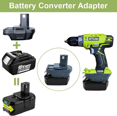 Battery Adapter for Makita 18V Lithium Battery to Ryobi 18V One+ Lithium-Ion Cordless Tool, Convert Makita 18V Battery BL1860B BL1850B BL1840 BL18...