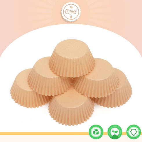 qiqee 300 Count Jumbo Cupcake Liners Natural Muffin Liners Food Grade Jumbo Size Baking Cups Paper No Smells?Large Size?...