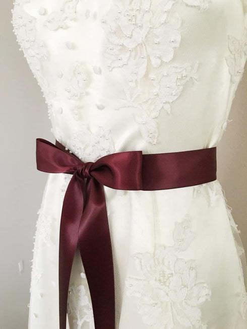Ribbonitlux 4" Wide Double Face Satin Ribbon 5 Yards (277-Burgundy), Set for Grand Opening Ceremonies, Ribbon Cutting, Chair Sashes, Wedding and C...