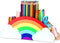 Rainbow Wooden Pen Holder,DIY Pencil Holders Desk Organizer (rainbow)...