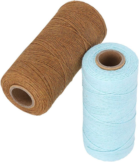 Pure Cotton Yarn, 2 Rolls 8/4 Warp Thread Knit Yarn 250m Tensile Resistant Weaving Loom Cotton Thread for Knit Carpets, Ribbons, Carpets, Blankets...