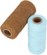 Pure Cotton Yarn, 2 Rolls 8/4 Warp Thread Knit Yarn 250m Tensile Resistant Weaving Loom Cotton Thread for Knit Carpets, Ribbons, Carpets, Blankets...