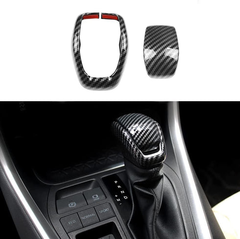 for Toyota RAV4 2023-2019 Gear Shift Knob Cover Carbon Fiber Grain Interior Protective Gear Shift Trim for Toyota Highlander 2023-2020...