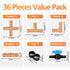36 Pieces 1/2 Inch Drip Irrigation Fittings, 1/2 Inch Drip Tubing Connectors Includes 10 Couplings 8 Tees 6 Elbows 6 Plugs 4 Crosses 2 Shut Off Va...