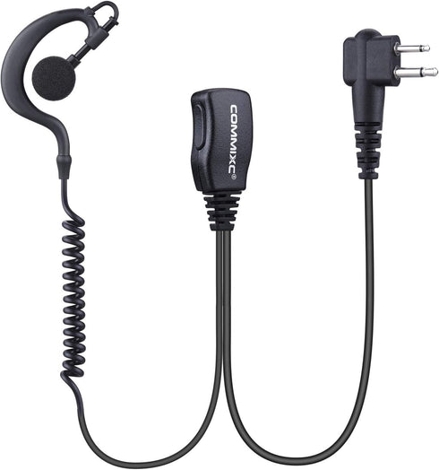 (2 Pack) Walkie Talkie Earpiece, 2-Pin 2.5mm/3.5mm G Shape Walkie Talkie Headset with PTT Mic, Compatible with Motorola Two-Way Radios...
