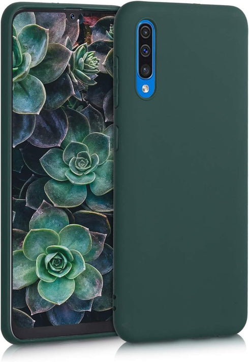 kwmobile Case Compatible with Samsung Galaxy A50 Case - Soft Slim Protective TPU Silicone Cover - Moss Green...