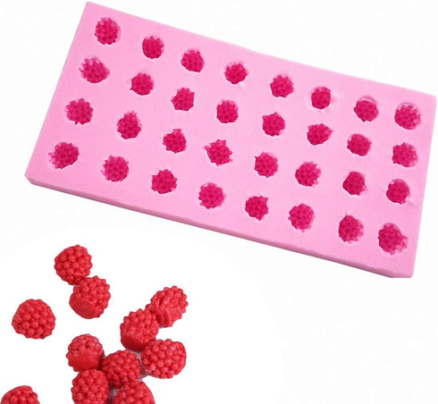 Fewo 32-Cavity 3D Raspberry Silicone Mold for Fondant Chocolate Candy Gum Paste Polymer Clay Resin Kitchen Baking Sugar Craft Cake Cupcake Decorat...