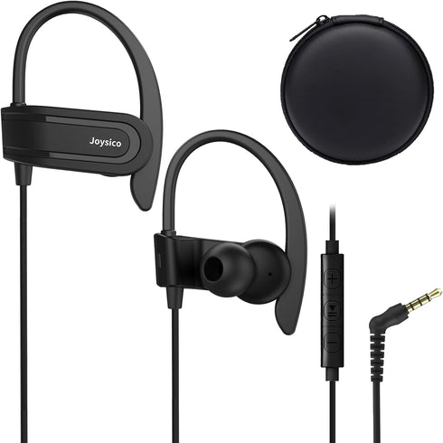 Wired Over The Ear Earbuds with Microphone Volume Control Ear Hook and Case, Sweatproof Sport Earphones for Running Exercise Gym Workout, Wrap Aro...