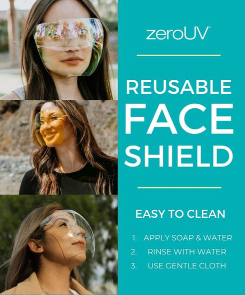 zeroUV - Protective Face Shield Full Cover Visor Glasses/Sunglasses (Anti-Fog/Blue Light Filter) (Brown AP)...