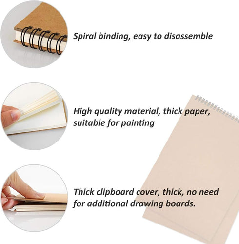 SAYEEC Spiral Binding Notebook Diary Composition Sketching Journal subject notebook Blank Paper Drawing A4 Executive Notebook 40 Pages for Artist ...