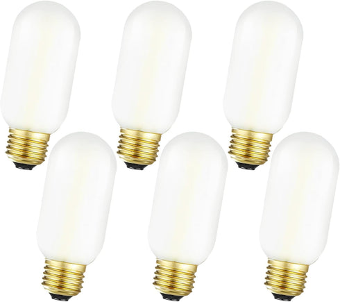 Leools E26 LED Bulb 6W Equivalent e26 led Bulb 60 Watt Dimmable Daylight 4000K Frosted Glass E26 Edison Bulb AC120V 600lm Tubular T14 T45 LED Bulb...
