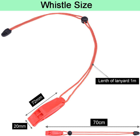 4 Pack Emergency Whistles, Loud Shrill Safety Whistle with Reflective Lanyard for Outdoor Climbing Hiking Camping Fishing Boat Kayak Life Vest Jac...