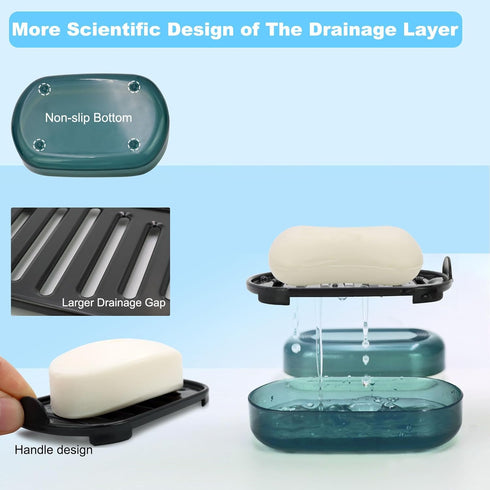 Travel Soap Container, Bar Soap Holder, Portable Soap Case, Soap Dish with Lid for Traveling, Camping, Gym, Bathroom (Blue Style-1)...